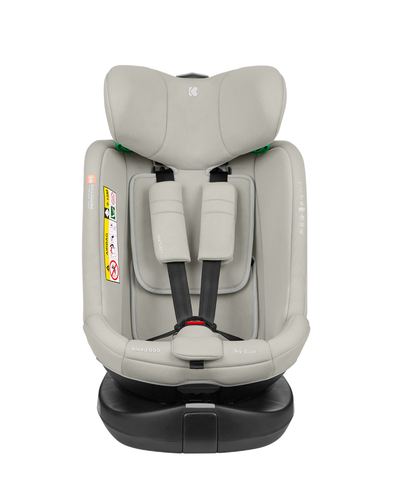 Scaun auto cu isofix si sezut rotativ KikkaBoo 40-150 cm i-Round i-SIZE Light Grey - 4