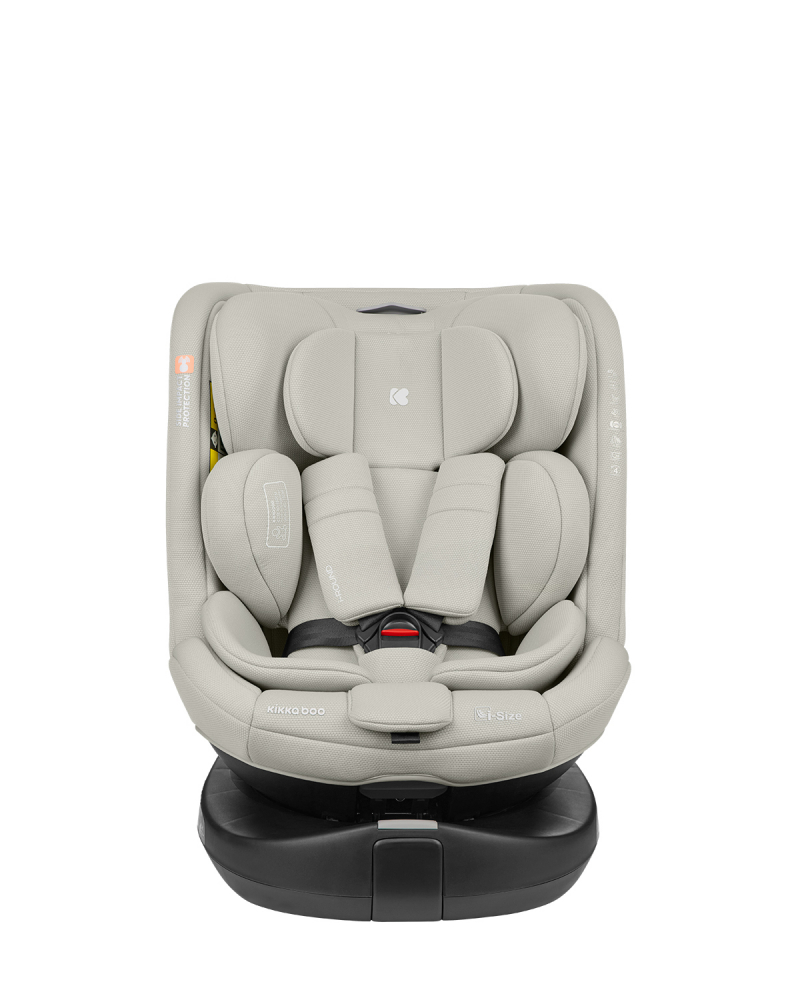 Scaun auto cu isofix si sezut rotativ KikkaBoo 40-150 cm i-Round i-SIZE Light Grey - 6