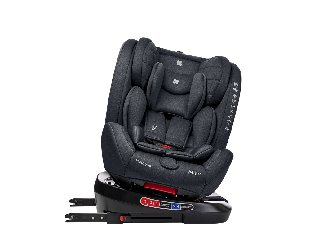 Scaun auto cu isofix si sezut rotativ KikkaBoo 40-150 cm i-Trip i-SIZE Grey - 8