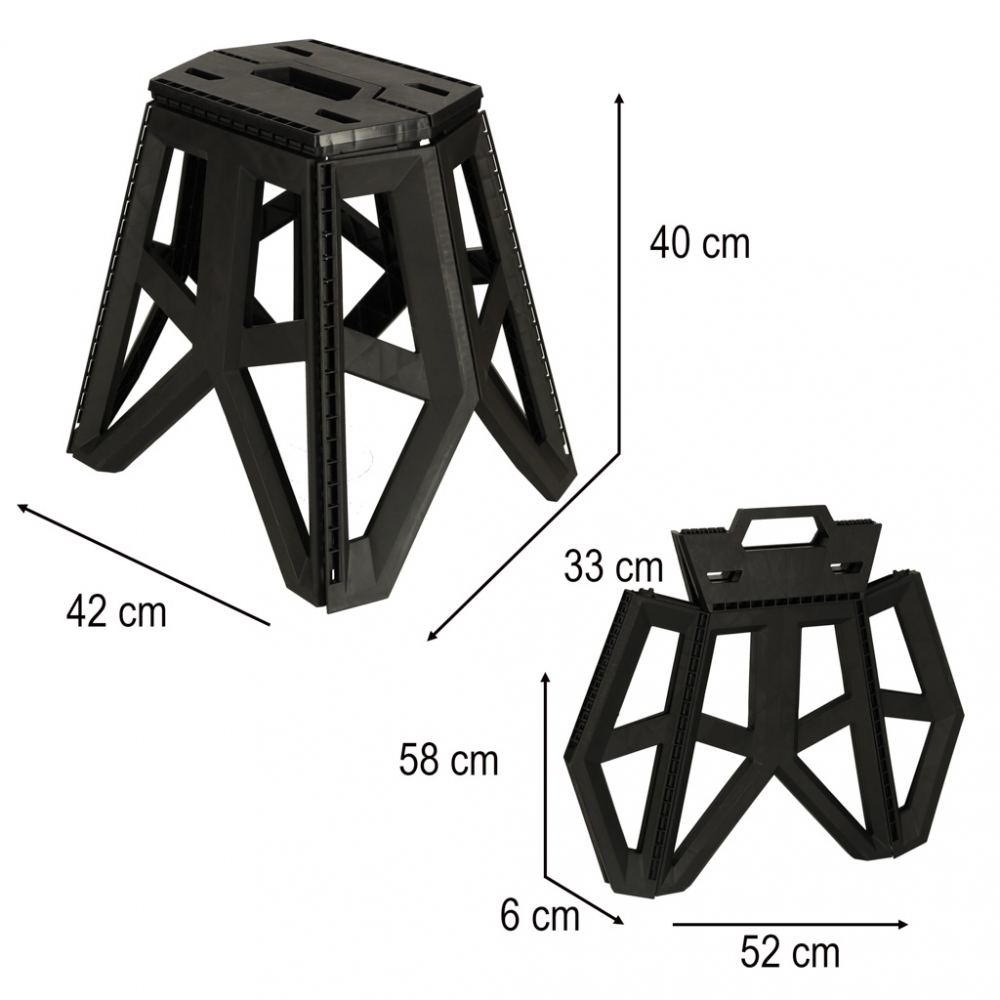 Scaun pliabil pentru camping 40 cm Black - 5 | YEO