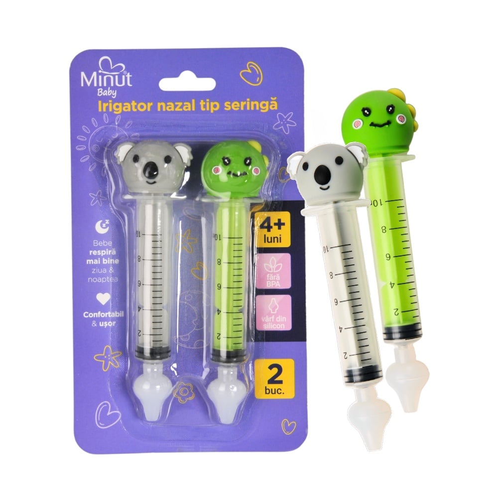 Set 2 bucati irigator nazal tip seringa cu figurine Minut Baby - 3 | YEO