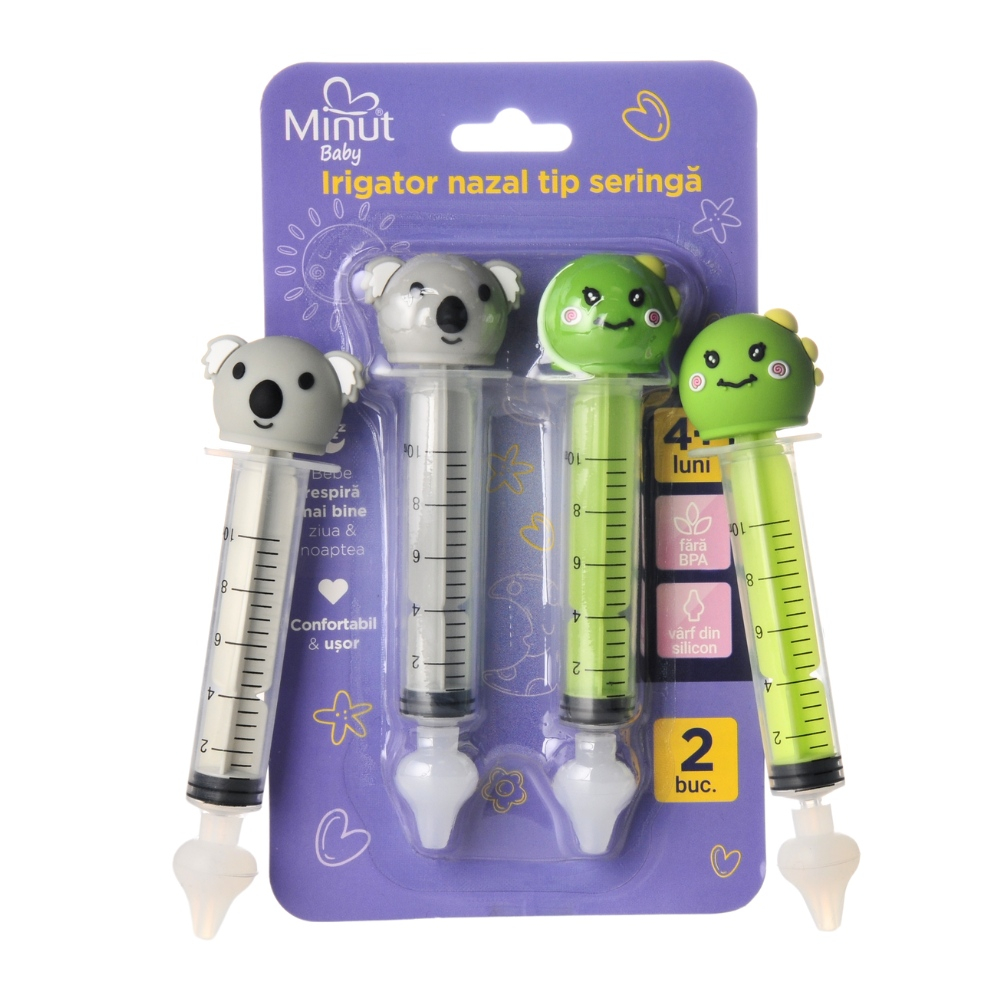 Set 2 bucati irigator nazal tip seringa cu figurine Minut Baby - 2 | YEO