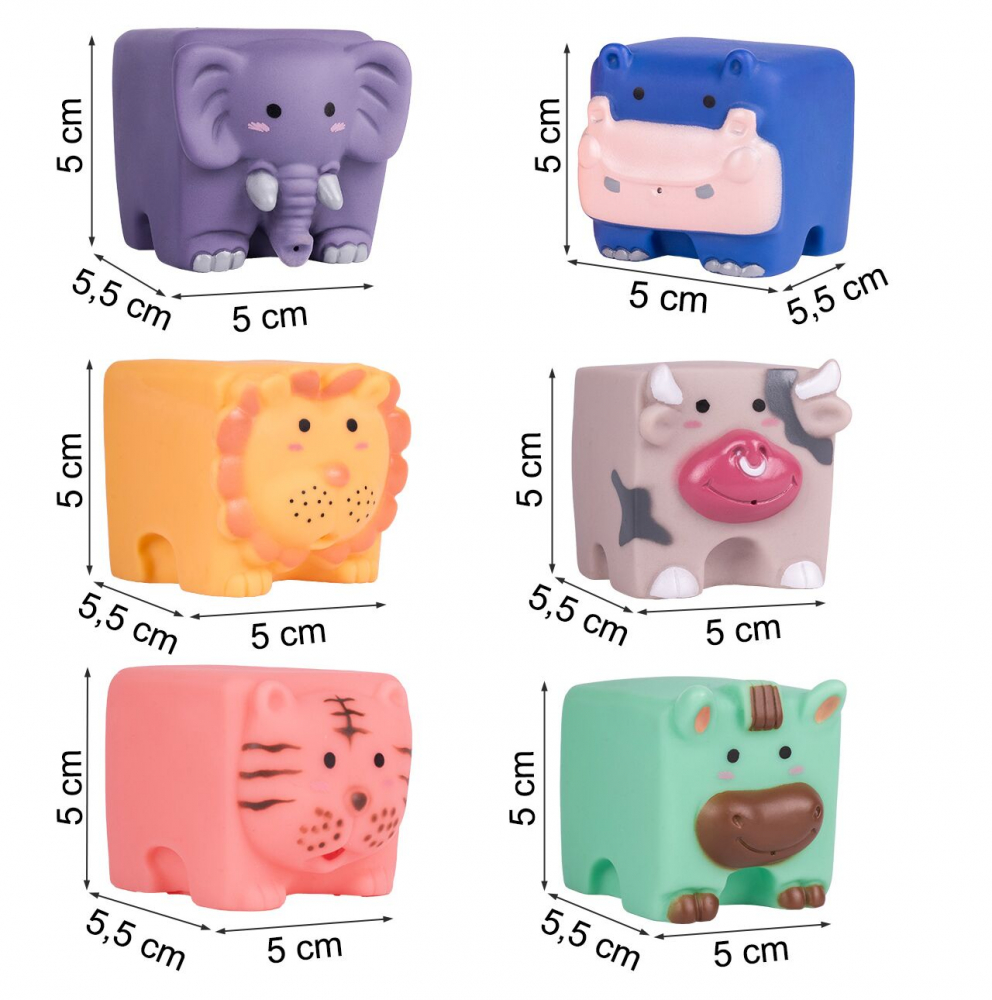 Poze Set 6 jucarii de baie din cauciuc moale Happy Animals nichiduta.ro 