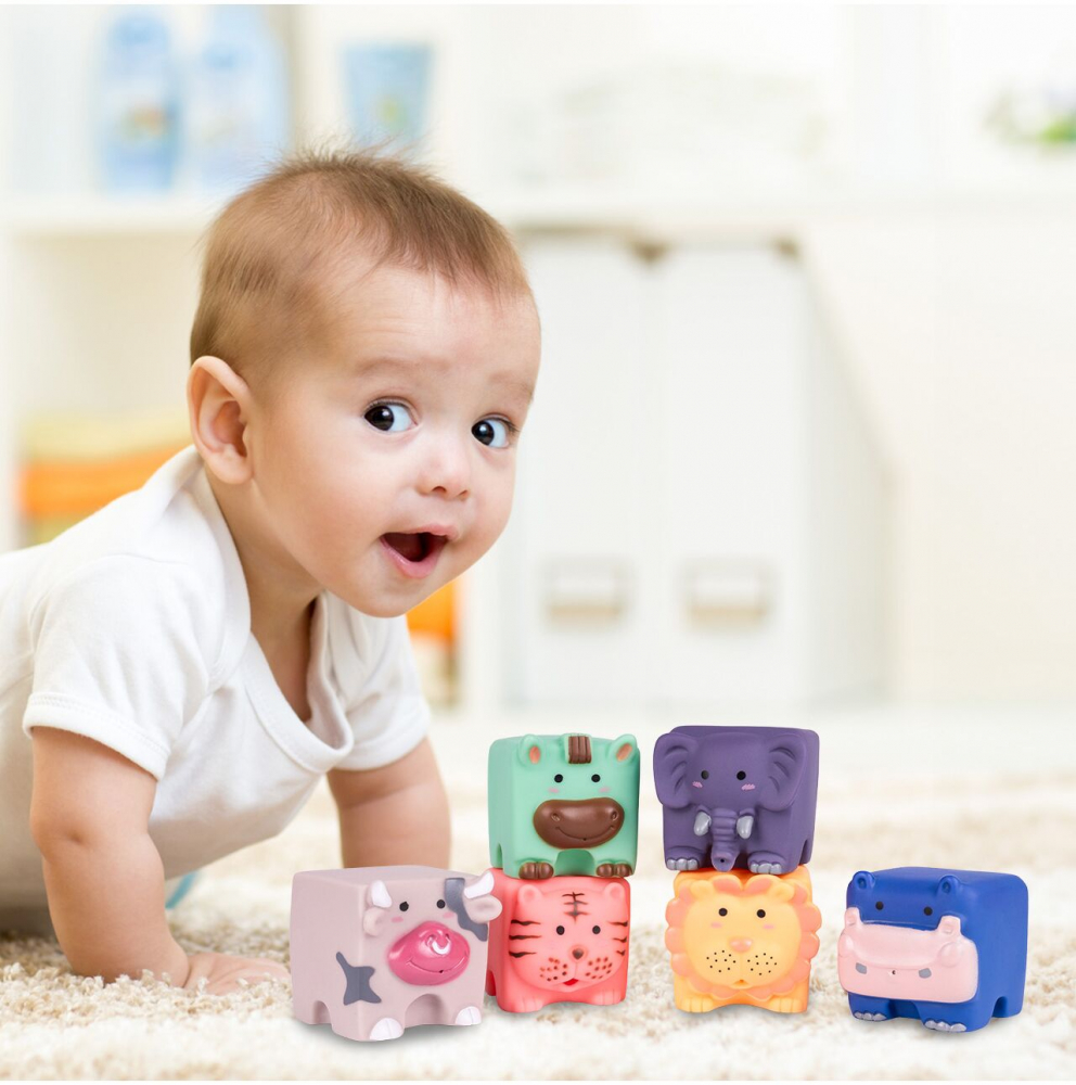 Poze Set 6 jucarii de baie din cauciuc moale Happy Animals nichiduta.ro 