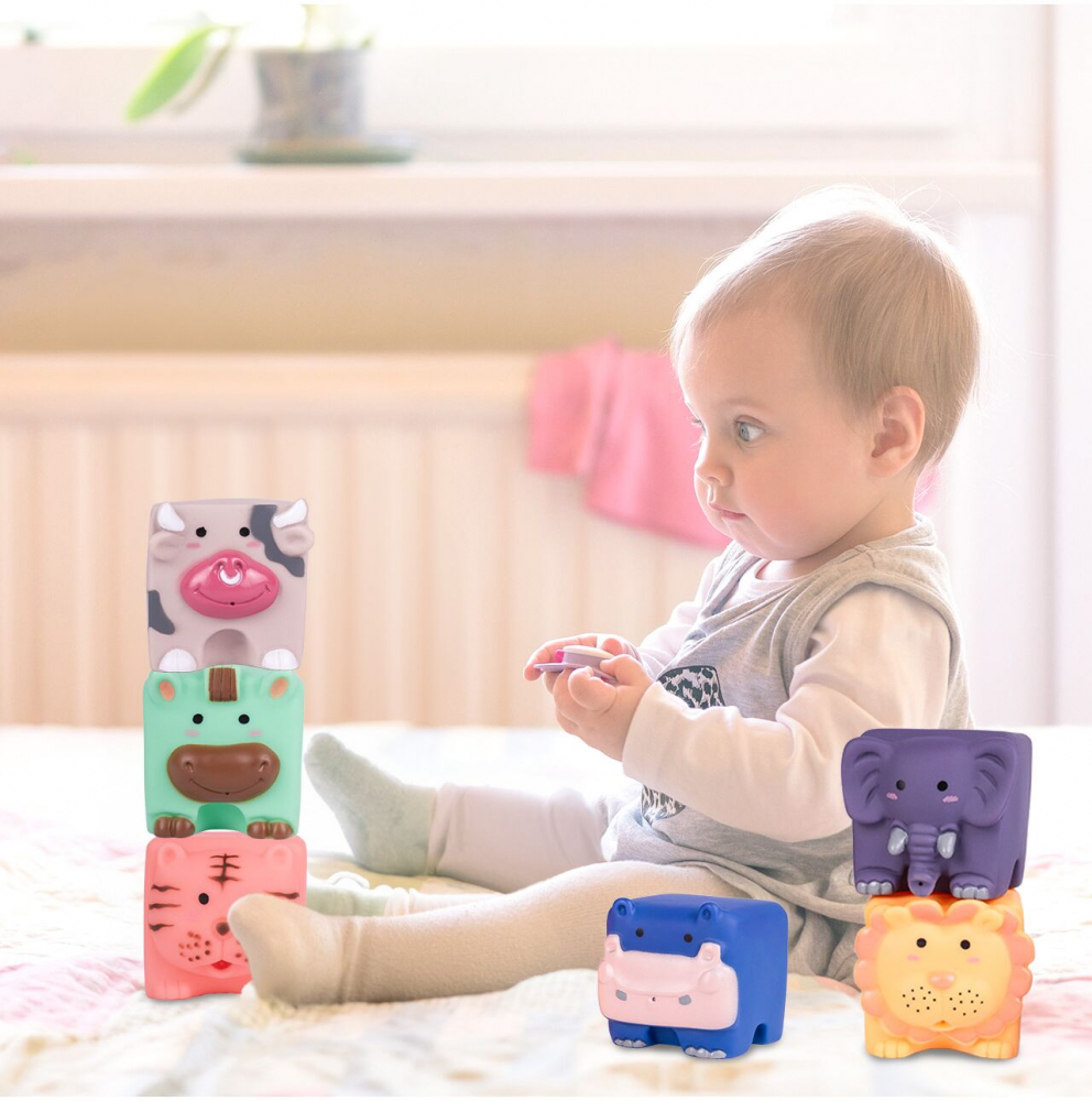 Poze Set 6 jucarii de baie din cauciuc moale Happy Animals nichiduta.ro 