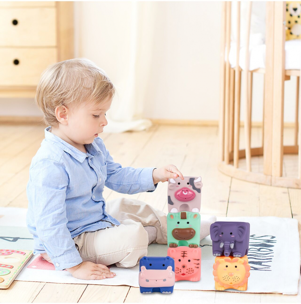 Poze Set 6 jucarii de baie din cauciuc moale Happy Animals nichiduta.ro 