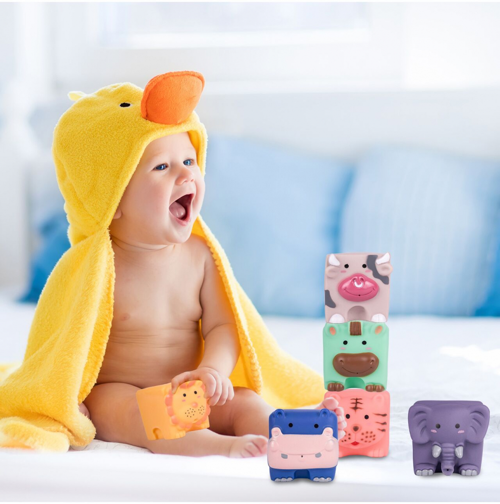 Poze Set 6 jucarii de baie din cauciuc moale Happy Animals nichiduta.ro 