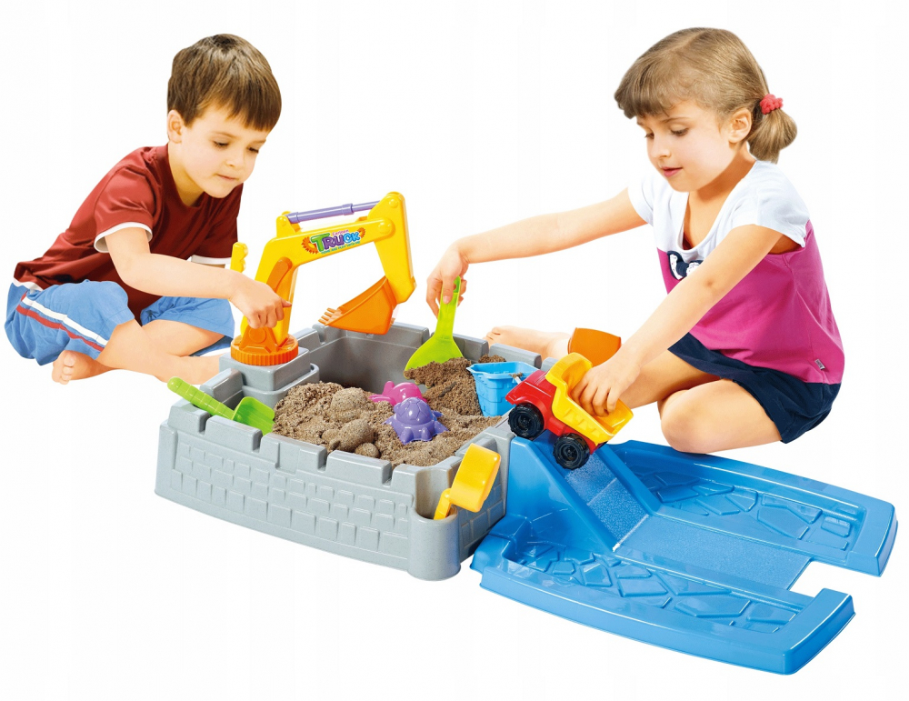 Set 2in1 cutie de nisip cu excavator ,rampa si camion Sandbox Game - 2 | YEO