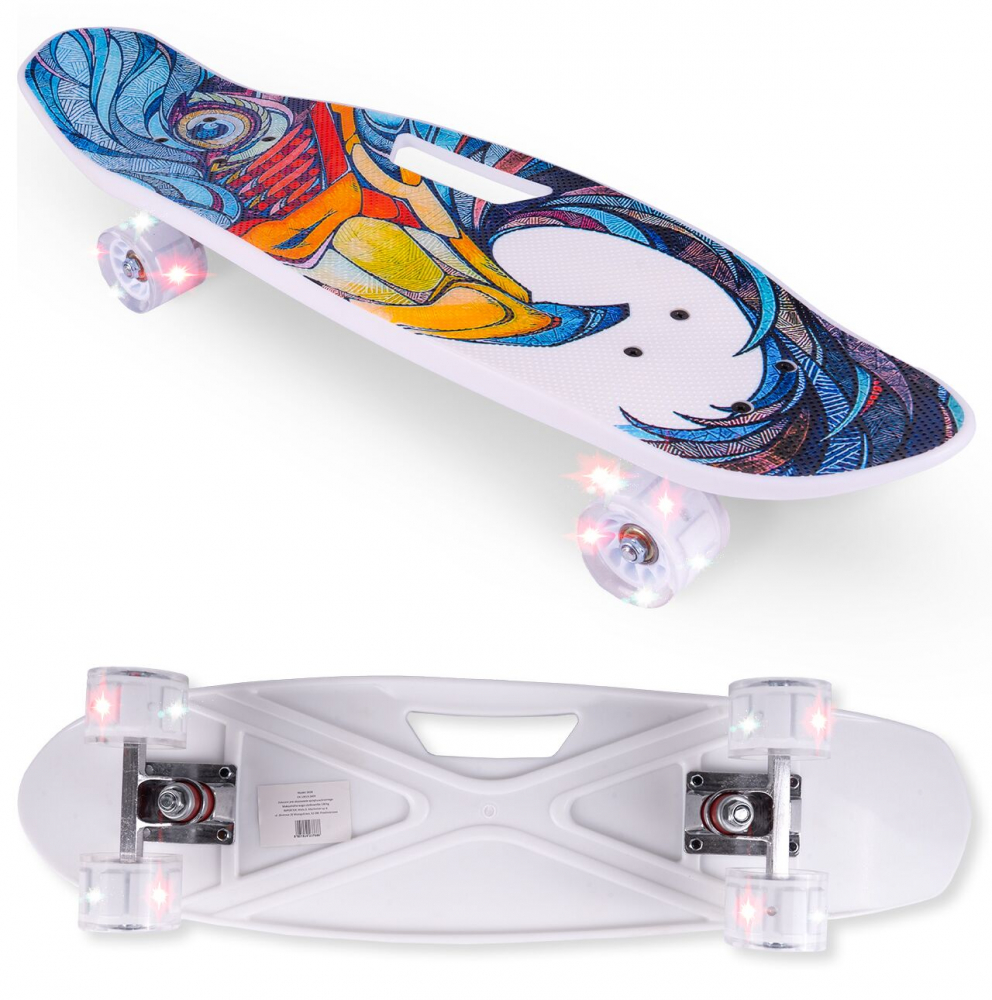 Skateboard pentru copii cu roti LED luminoase si maner - 7