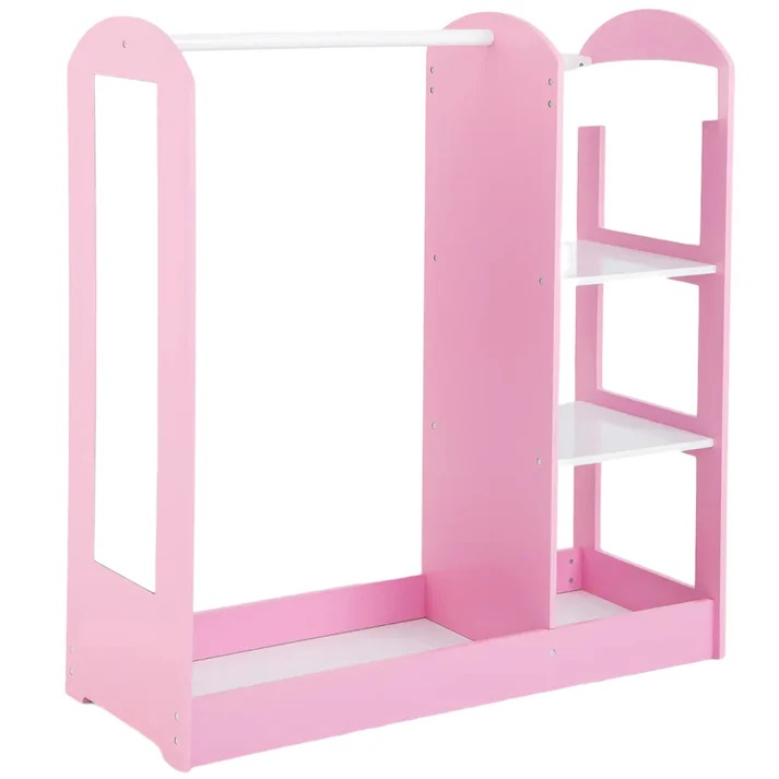 Stand pentru imbracaminte cu polite si oglinda Ginger Home Mirror Pink - 1