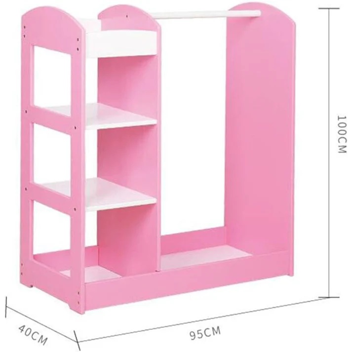 Stand pentru imbracaminte cu polite si oglinda Ginger Home Mirror Pink - 4