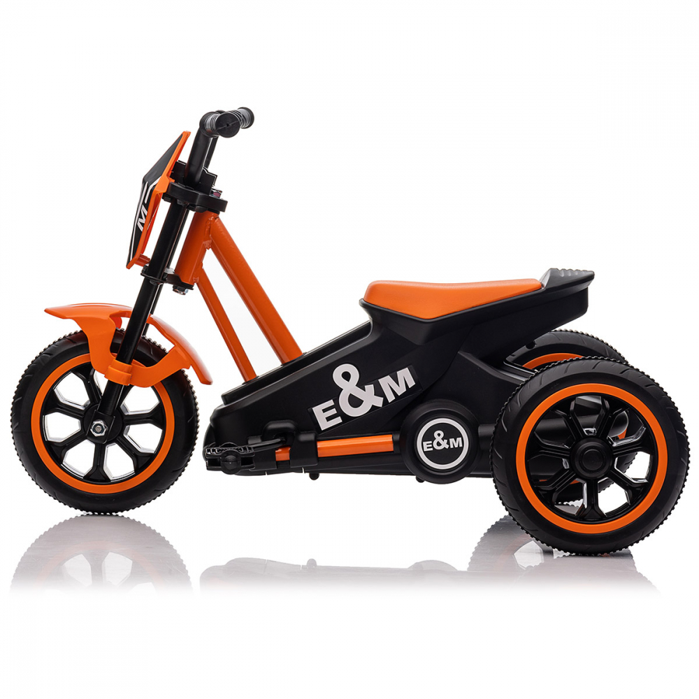 Tricicleta cu pedale pentru copii G301 Kidscare orange 3-6 ani cu functie de deplasare inainte si inapoi si structura metalica