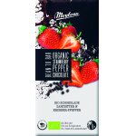 Ciocolata neagra cu capsuni si piper negru bio 100g Meybona