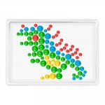 Joc educativ mozaic TechnoK 300 de pioneze de diferite dimensiuni colorate