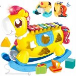 Jucarie interactiva 6in1 sortator cu xilofon si lumini Yellow Horse