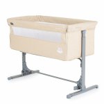 Patut Co-Sleeper multifunctional cu laterala culisanta si functie leganare Moni Mystery Beige