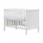 Patut bebelusi din mdf 120x60 cm transformabil in sofa Elisabeth II White + Saltea Cocos