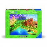 Puzzle lumea Minecraft Ravensburger 1500 piese design nou