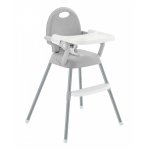 Scaun de masa 3 in 1 pentru copii Little Mom Booster Gray, pliabil si portabil, cu centura de siguranta, tavita compartimentata reglabila in 3 pozitii, dimensiune 48 x 55 x 88 cm