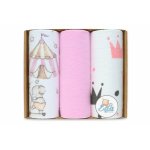 Set 3 scutece din finet 70x80 cm in cutie Pink Mix