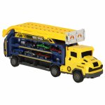 Set camion de remorcare cu pista si 6 masinute Rocket Yellow