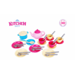 Set vase de gatit pentru copii Technok,30 de piese din plastic Kitchen Set Multicolor