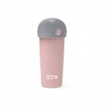 Sticla de plastic cu pai Nava 380 ml roz