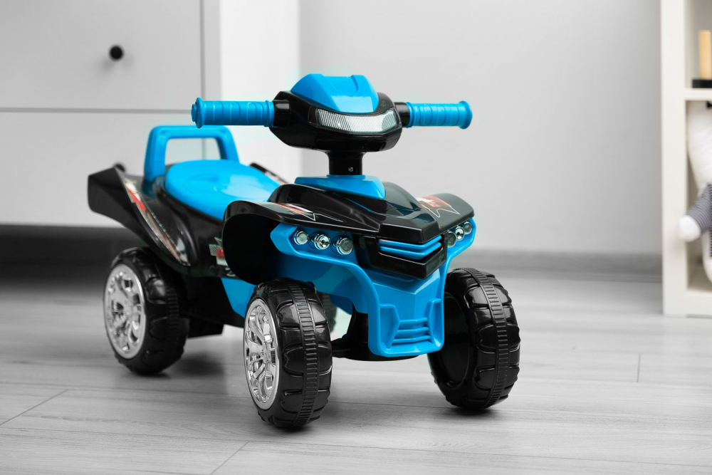 Atv ride-on fara pedale cu sunete, lumini si spatiu de depozitare Toyz Mini Raptor Albastru - 1