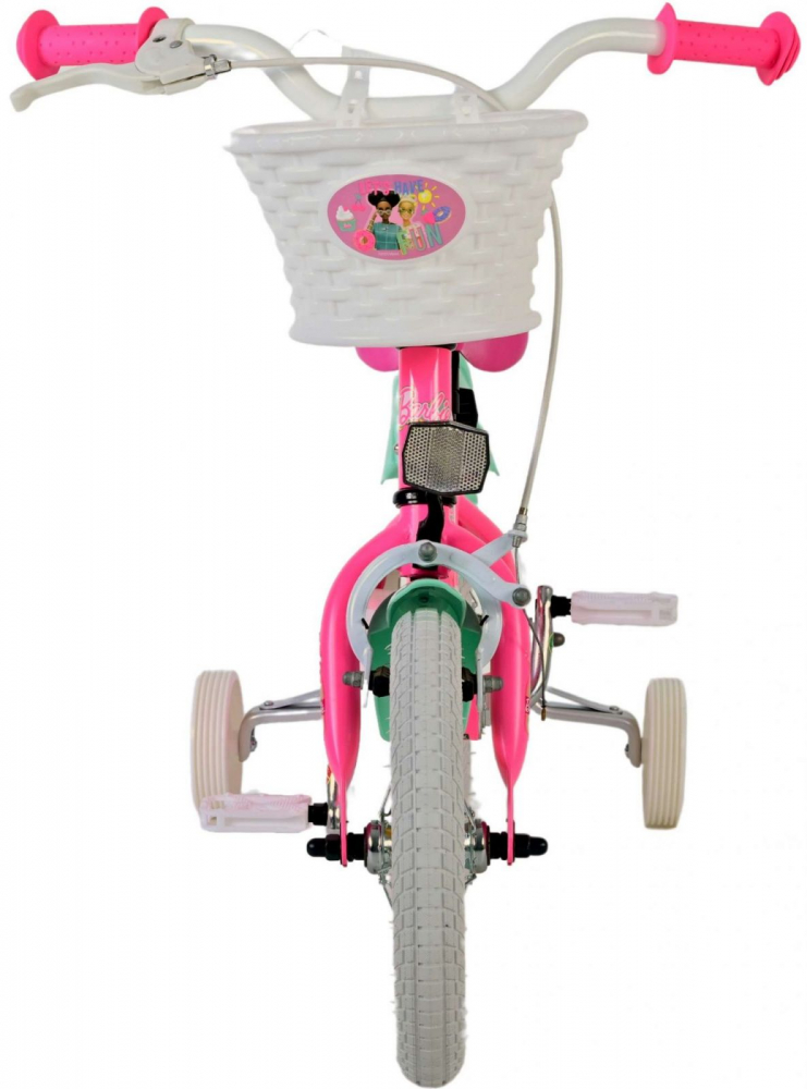 Bicicleta EL Barbie 12 inch, roti din cauciuc gonflabile, roti ajutatoare, scaun si ghidon ajustabile - 4 | YEO