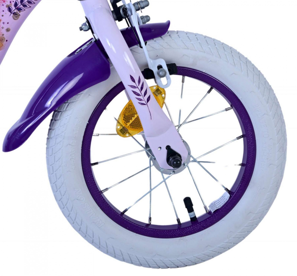 Bicicleta EL Disney Wish 12 inch, roti din cauciuc gonflabile, roti ajutatoare, scaun si ghidon ajustabile