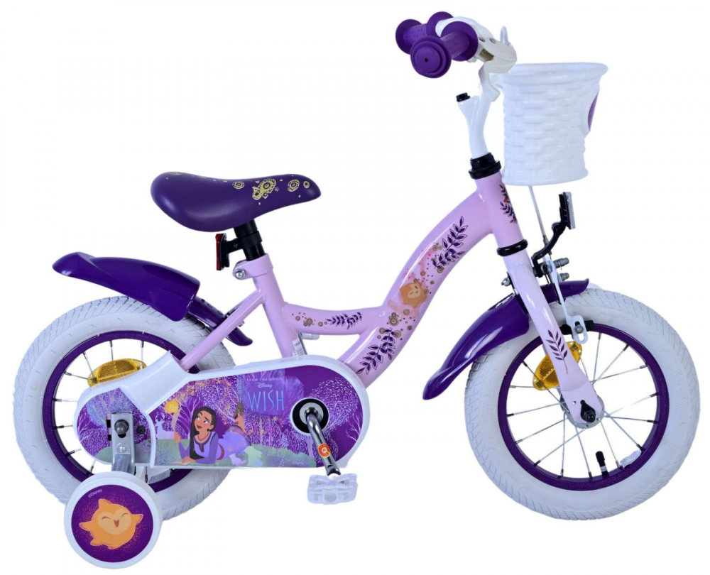 Bicicleta EL Disney Wish 12 inch, roti din cauciuc gonflabile, roti ajutatoare, scaun si ghidon ajustabile - 4