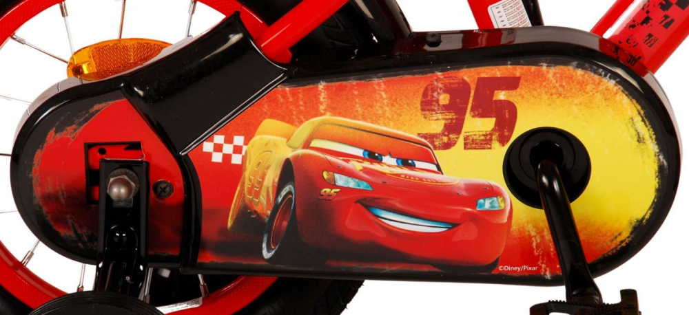 Bicicleta EL Disney Cars CB 12 inch roti din cauciuc gonflabile, roti ajutatoare, scaun si ghidon ajustabile - 2 | YEO