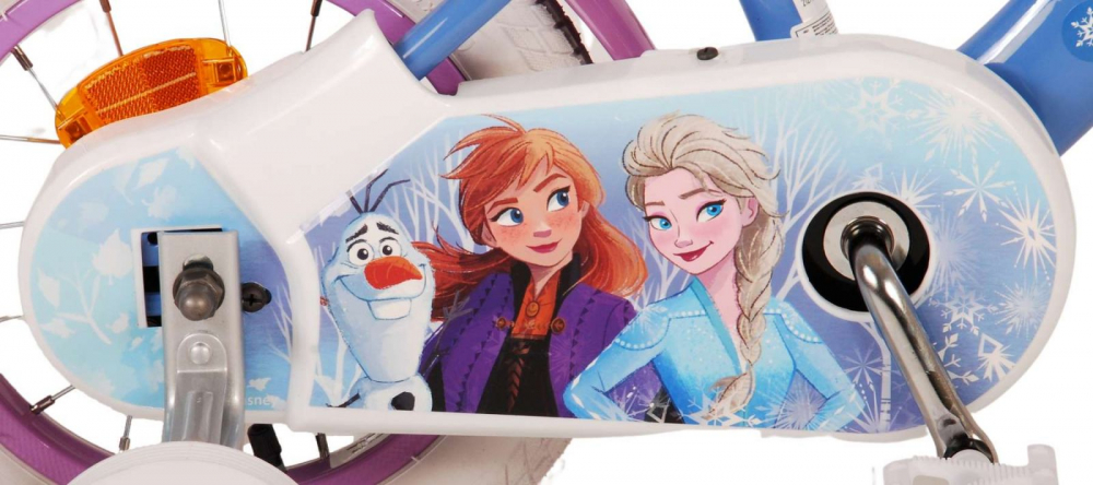 Bicicleta EL Disney Frozen 12 inch, roti din cauciuc gonflabile, roti ajutatoare, scaun si ghidon ajustabile - 1 | YEO