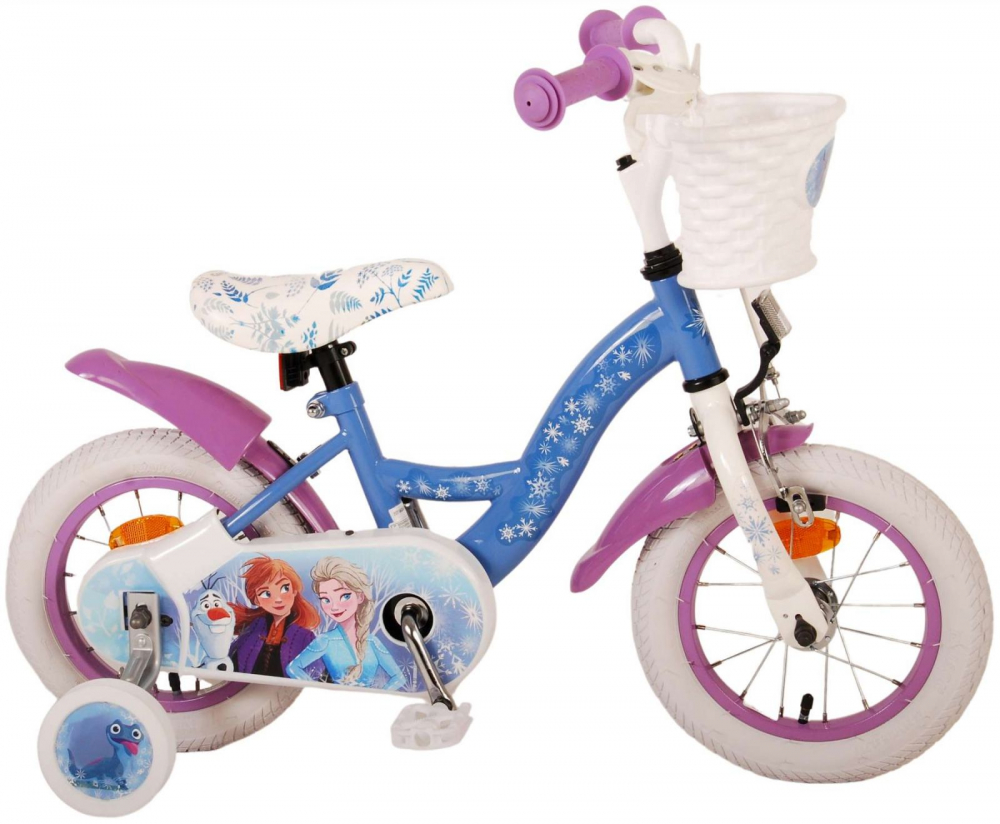 Bicicleta EL Disney Frozen 12 inch, roti din cauciuc gonflabile, roti ajutatoare, scaun si ghidon ajustabile - 2 | YEO