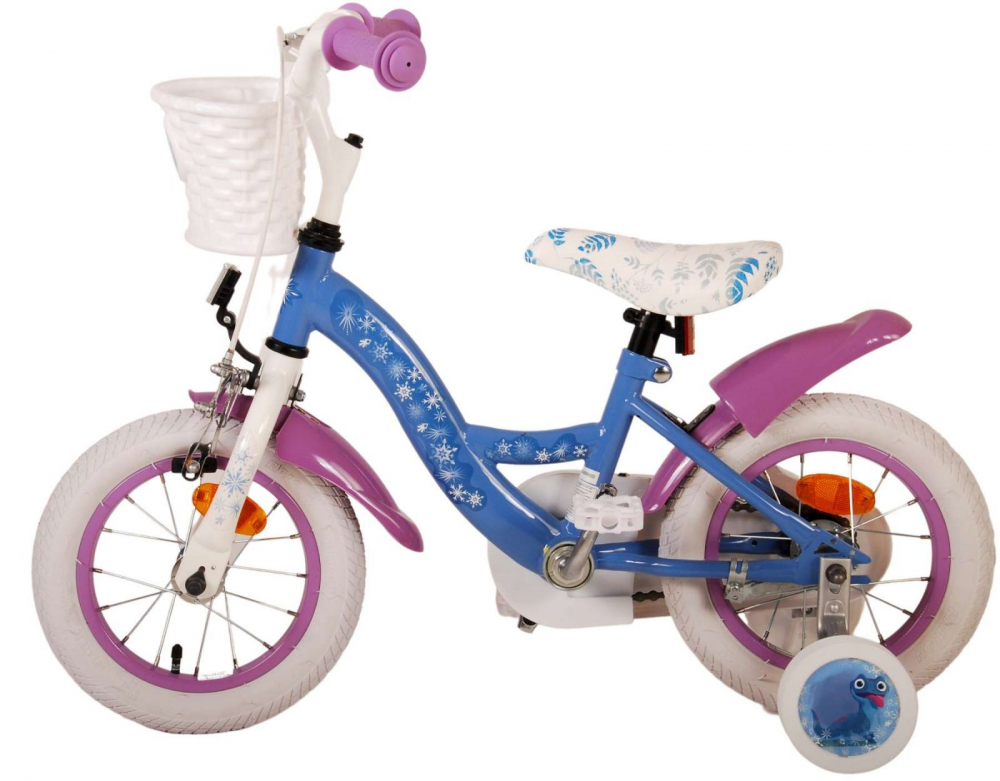 Bicicleta EL Disney Frozen 12 inch, roti din cauciuc gonflabile, roti ajutatoare, scaun si ghidon ajustabile - 3 | YEO