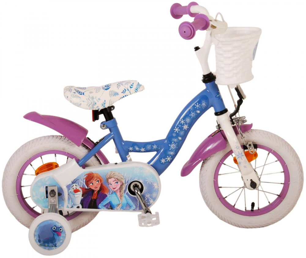 Bicicleta EL Disney Frozen 12 inch, roti din cauciuc gonflabile, roti ajutatoare, scaun si ghidon ajustabile - 5