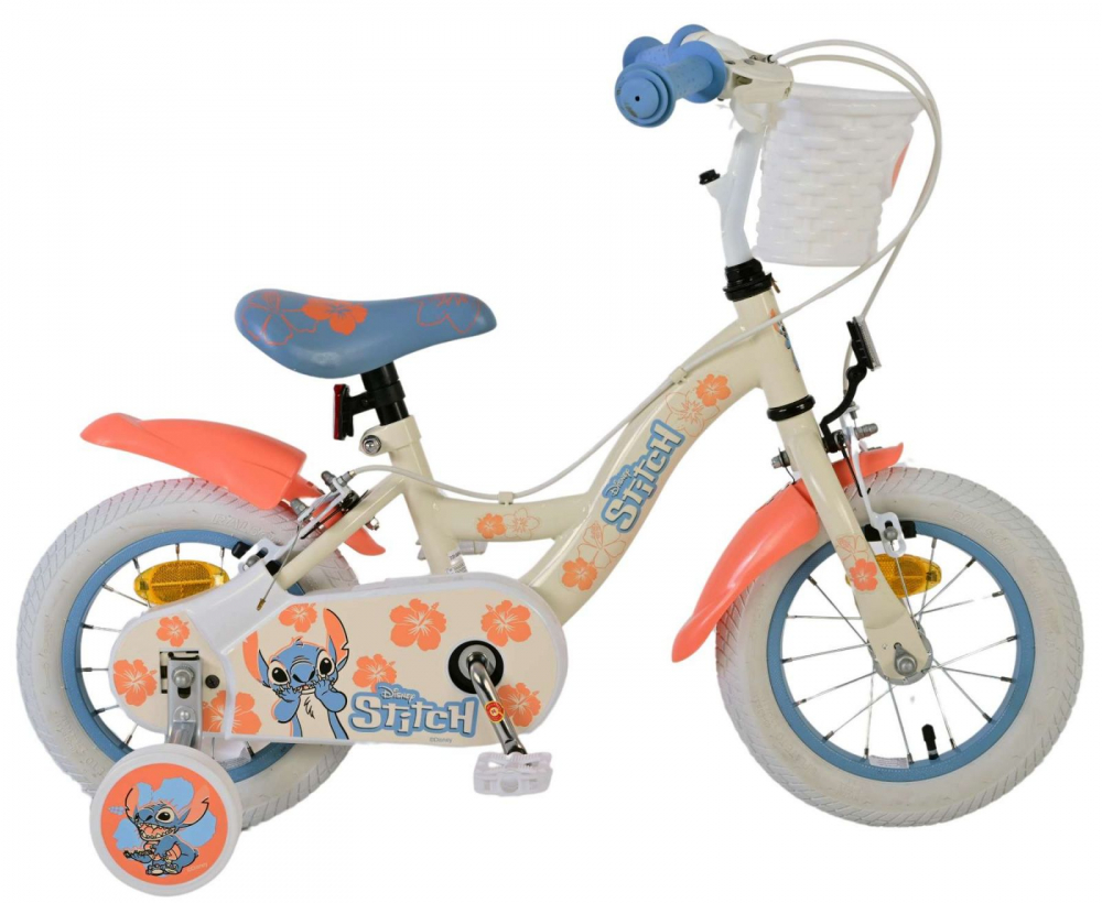 Bicicleta EL Disney Stitch 12 inch, roti din cauciuc gonflabile, roti ajutatoare, scaun si ghidon ajustabile - 4 | YEO