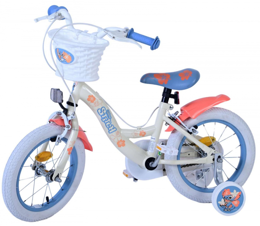 Bicicleta EL Disney Stitch 14 inch, roti din cauciuc gonflabile, roti ajutatoare, scaun si ghidon ajustabile - 2 | YEO