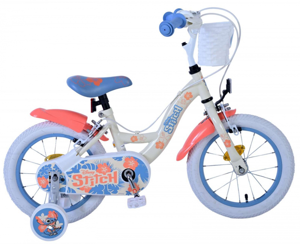 Bicicleta EL Disney Stitch 14 inch, roti din cauciuc gonflabile, roti ajutatoare, scaun si ghidon ajustabile - 4 | YEO