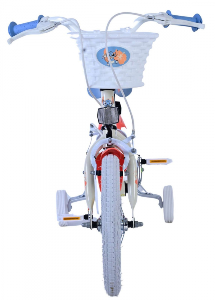 Bicicleta EL Disney Stitch 14 inch, roti gonflabile din cauciuc, roti ajutatoare, cosulet, scaun si ghidon ajustabile - 6