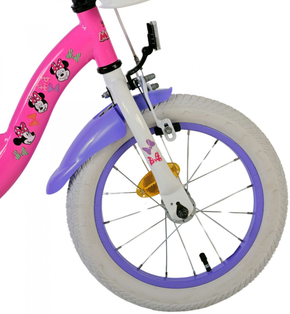 Bicicleta EL Minnie Mouse 14 inch Cutest Ever ND, roti din cauciuc gonflabile, roti ajutatoare, scaun si ghidon ajustabile - 4