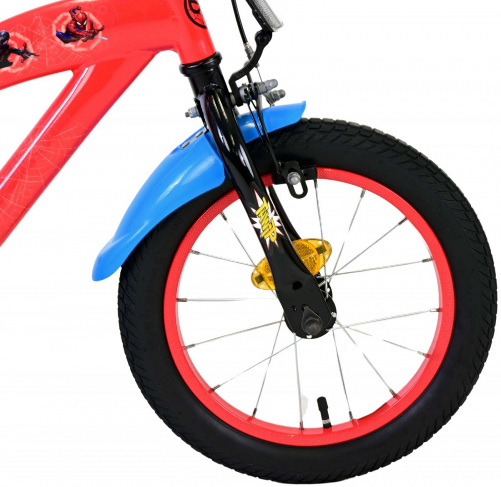 Bicicleta EL Spiderman CB 14 inch roti din cauciuc gonflabile, roti ajutatoare, scaun si ghidon ajustabile - 1 | YEO