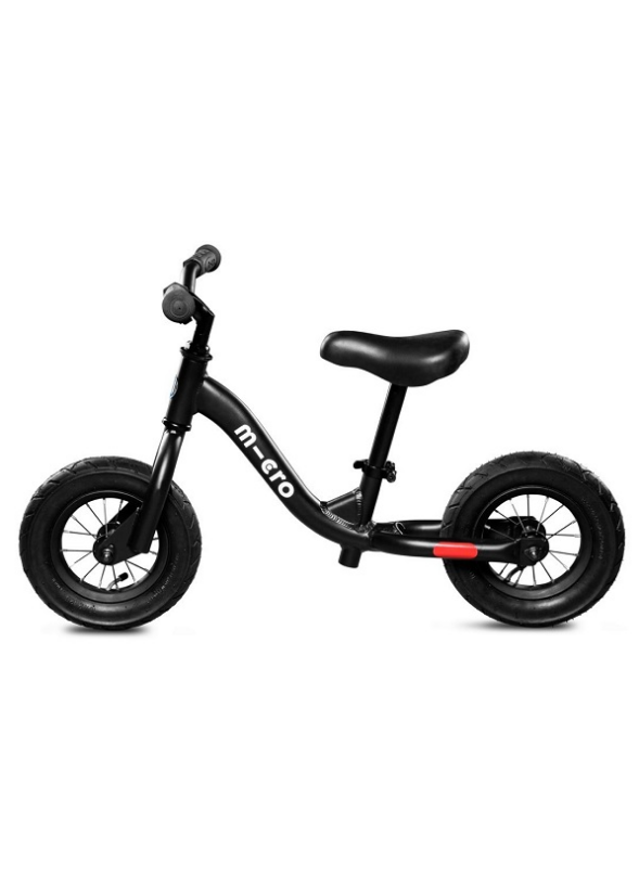 Bicicleta Micro Balance Bike Black cu sezut reglabil, cadru din aluminiu, greutate 4.5 kg, sustine 20 kg