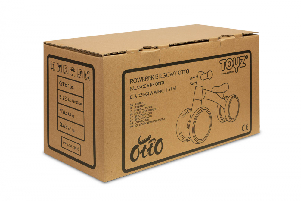 Bicicleta de echilibru 1-3 ani cu cadru metalic stabil si roti EVA Otto Blue