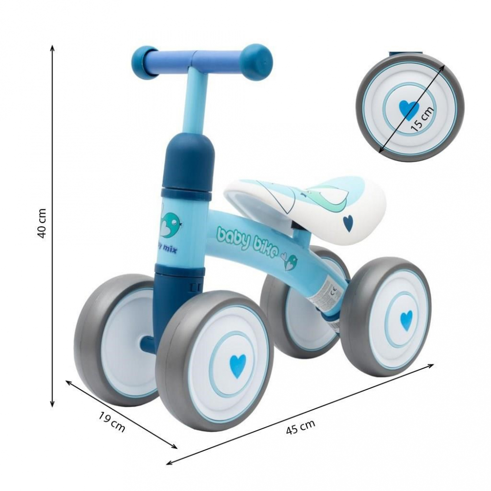 Bicicleta fara pedale Baby Mix de la 12luni cu functie blocare ghidon si roti EVA Baby Bike Fruit green - 1