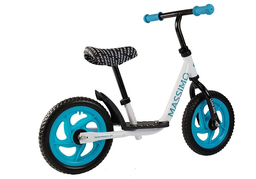 Bicicleta fara pedale Malipen Massimo alb- albastru 12 inch, roti Eva, sa reglabila din piele ecologica, ghidon reglabil, greutate admisa 30 kg - 1 | YEO