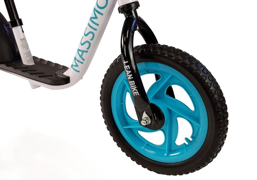 Bicicleta fara pedale Malipen Massimo alb- albastru 12 inch, roti Eva, sa reglabila din piele ecologica, ghidon reglabil, greutate admisa 30 kg - 3