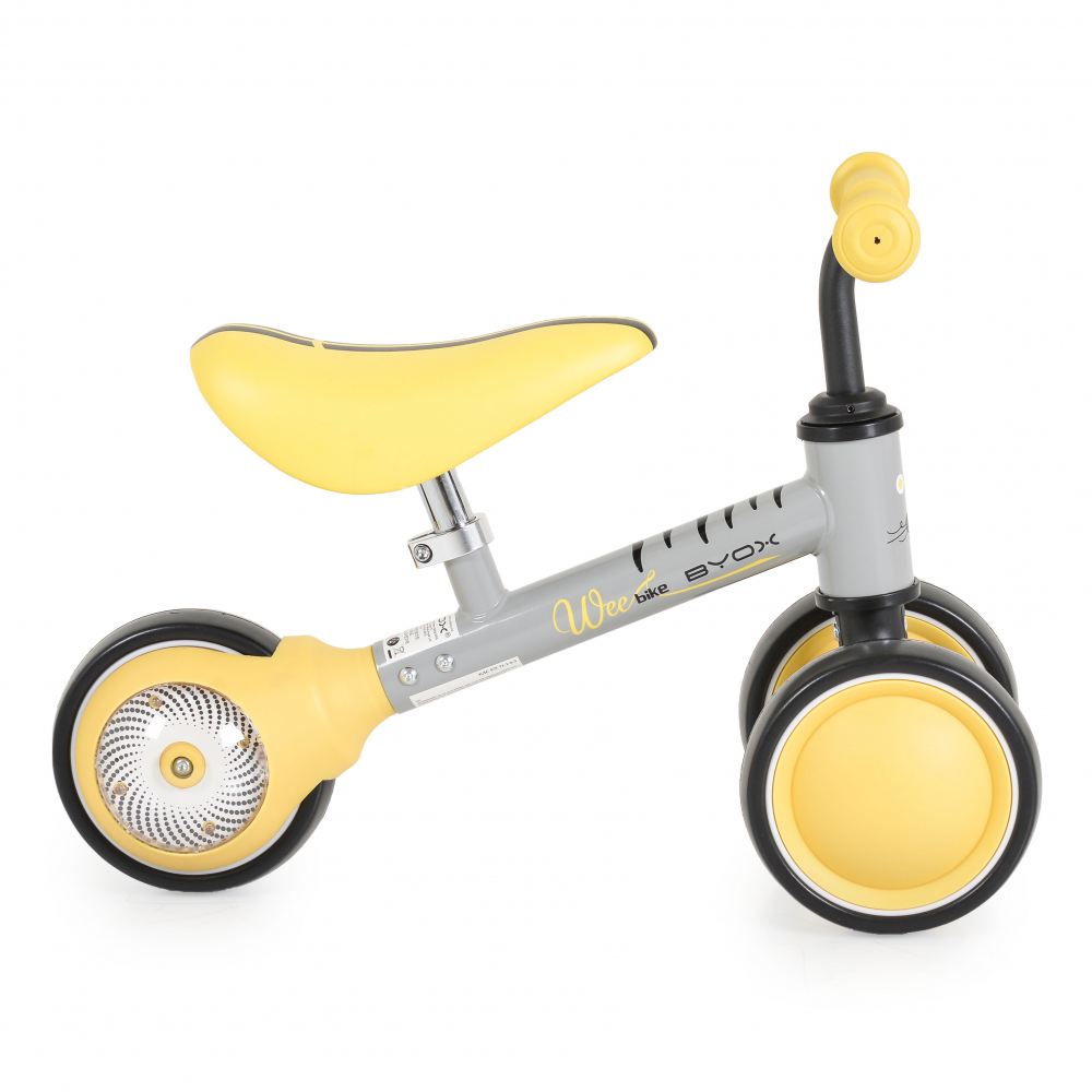 Bicicleta fara pedale cu lumini si inaltime sezut reglabila Byox Mini Wee Yellow - 4