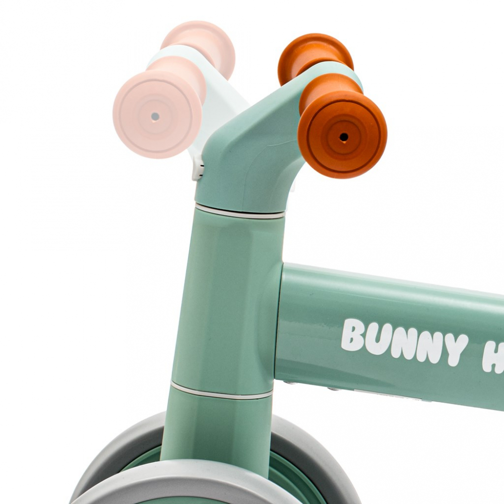 Bicicleta fara pedale Ride On cu cadru usor din aluminiu,ghidon reglabil,roti EVA,sezut moale si limitator directie de siguranta Baby Mix Bunny Hop Green - 3 | YEO