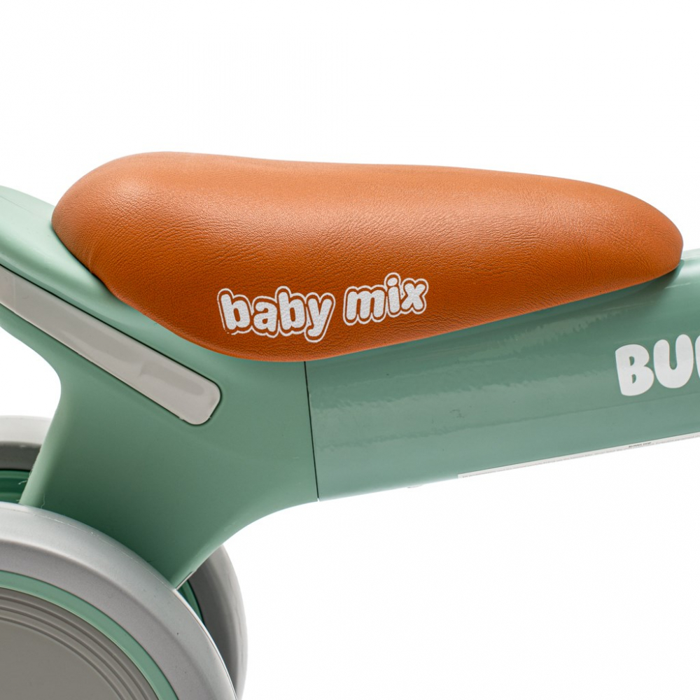 Bicicleta fara pedale Ride On cu cadru usor din aluminiu,ghidon reglabil,roti EVA,sezut moale si limitator directie de siguranta Baby Mix Bunny Hop Green - 4